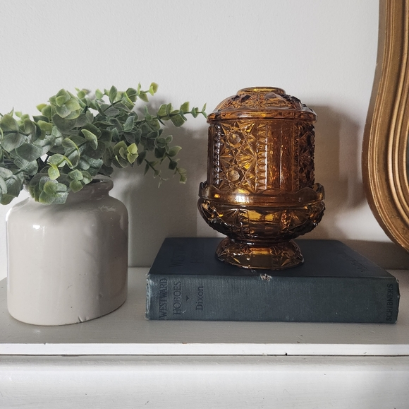 Vintage Amber Fair Lamp - Picture 3 of 8